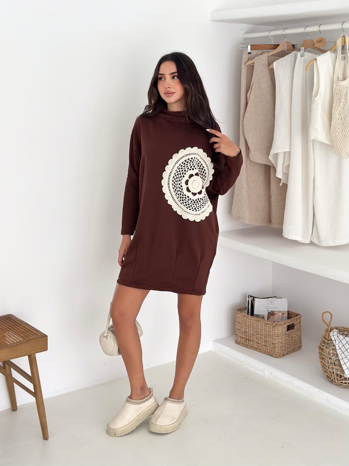 Dantelli-3iplik-sweat-tunik-Bordo