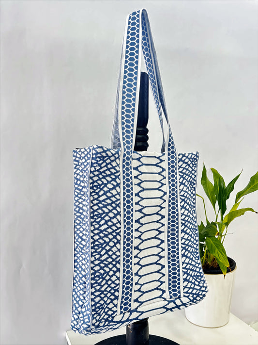 Triko omuz çantası cta-08-beyaz yılan desenli