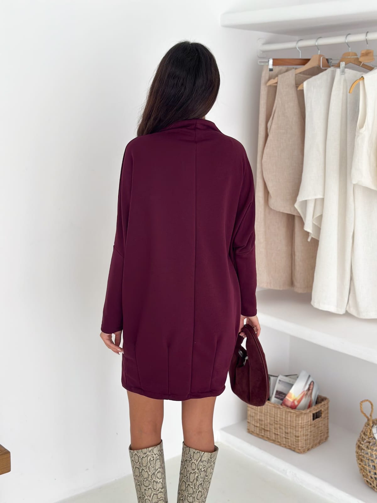 Dantelli-3iplik-sweat-tunik-Bordo