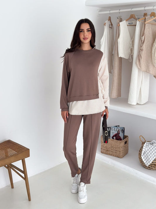 Sweat-Gömlek-Kombinli-Takım–SKAHVE