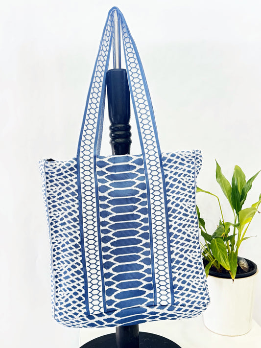 Triko omuz çantası cta-07-mavi yılan desenli