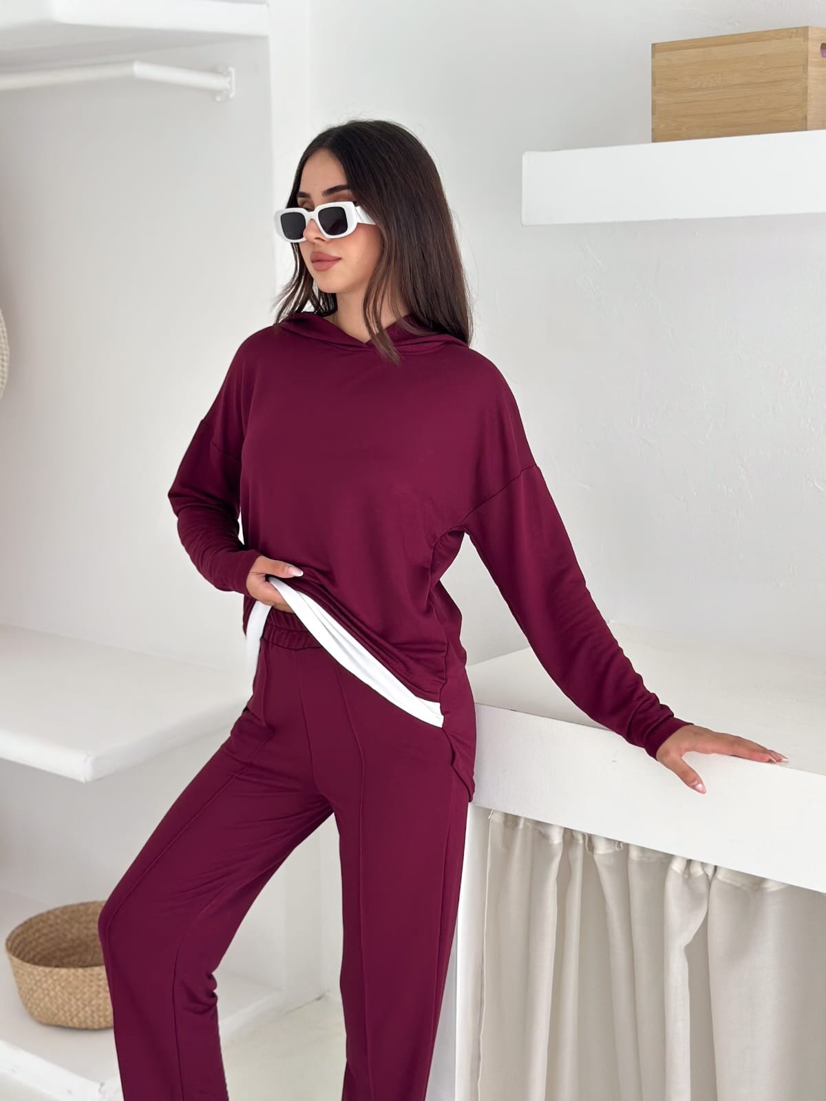 Sweat-Kombinli-kapusonlu-Takım–bordo