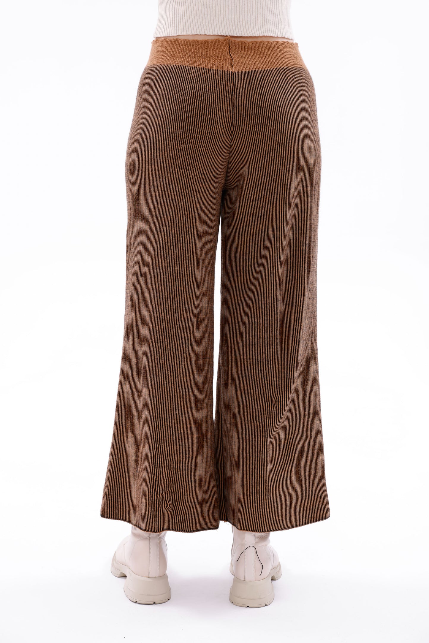 TRİKO SİYAH/SÜTLÜ KAHVE ÇİZGİLİ PANTOLON