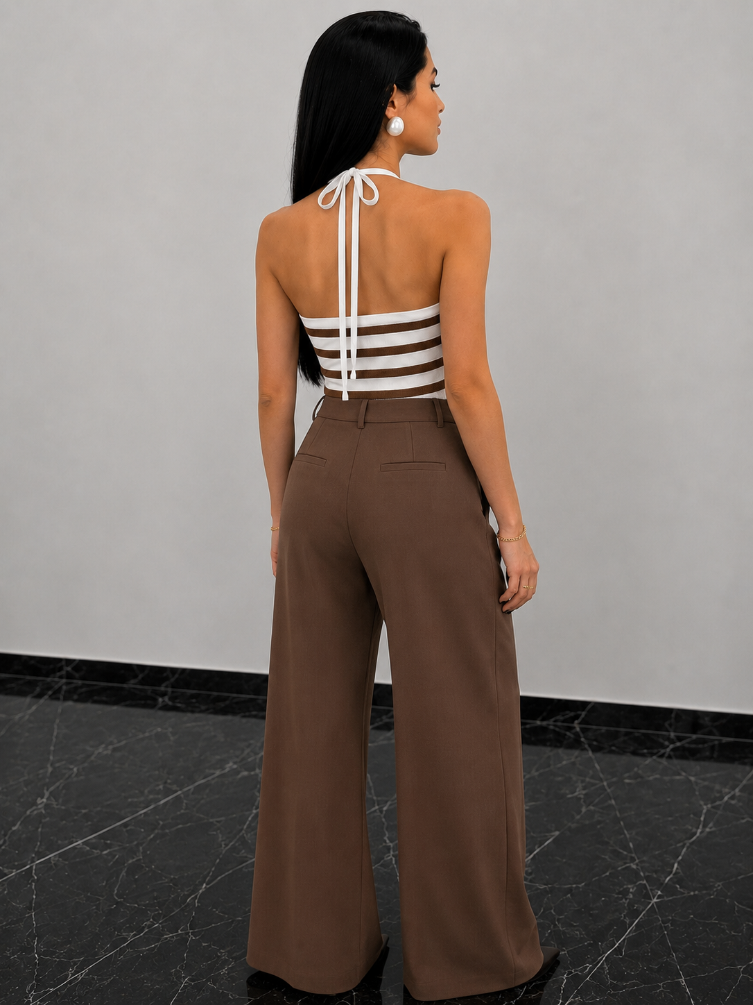 Minimal Cizgili Crop Top