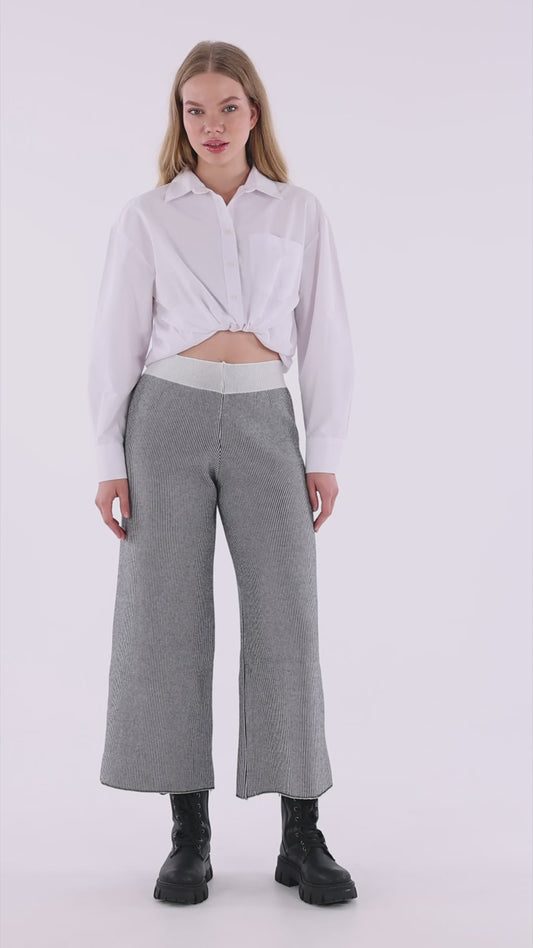 TRİKO SİYAH/BEYAZ ÇİZGİLİ PANTOLON